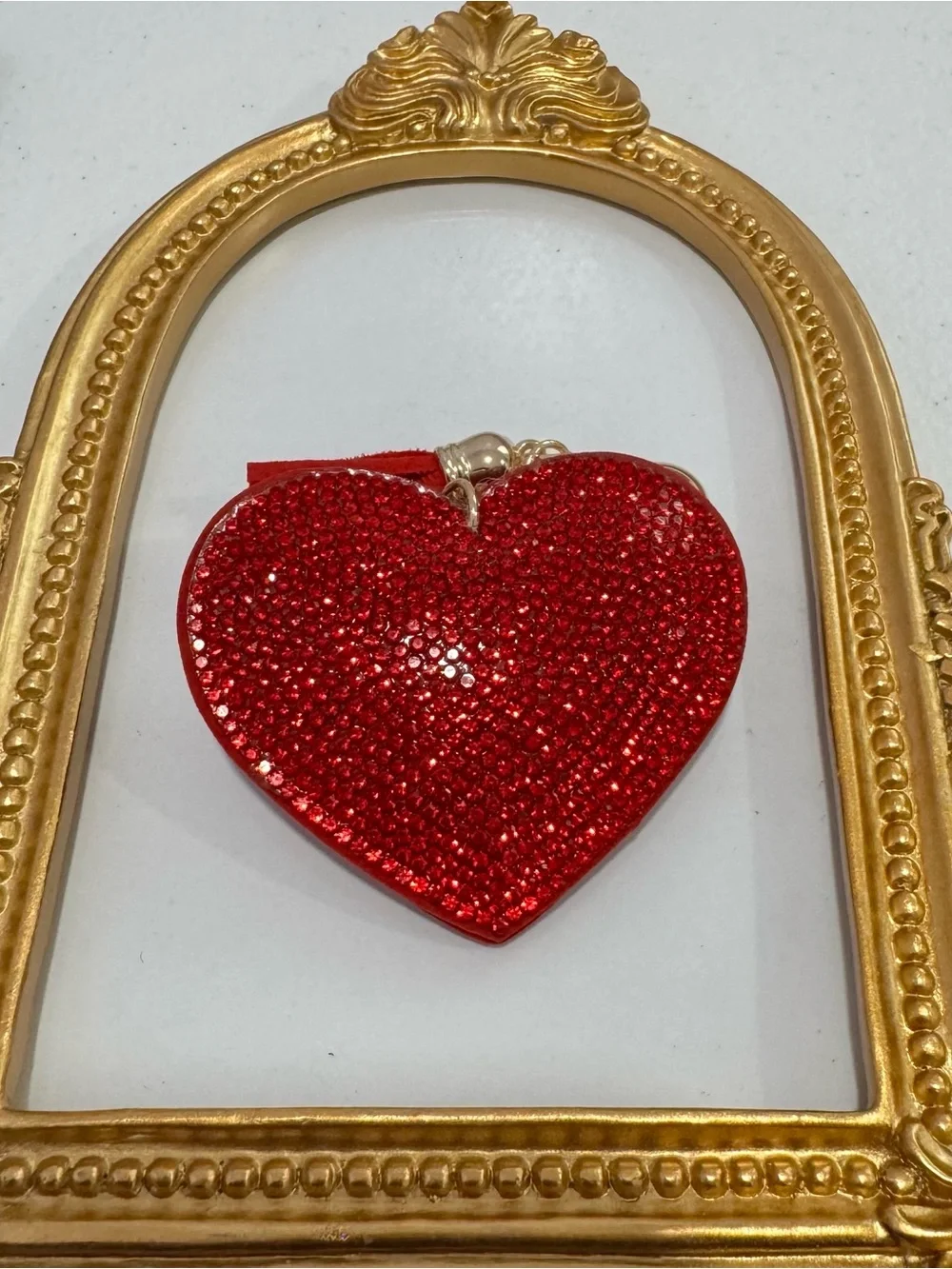 New Sparkling Red Heart Keychain